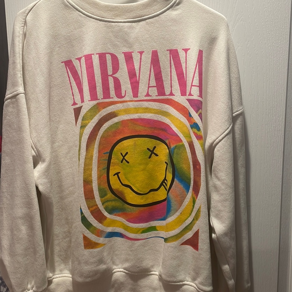 White nirvana crew neck